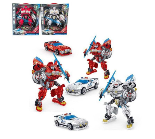 Трансформер 168-86 (24/2) 2 види, висота 24 см, пластикові колеса, шарнірні кінцівки, зброя, в коробці