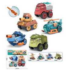 Набір машин JD 1899-19 A (48/2) 4 штуки, конструктор, військова техника, у пакеті