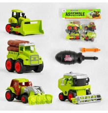 Набір спецтехніки RL 589-18 D (48) конструктор, викрутка, 4 штуки, у пакеті