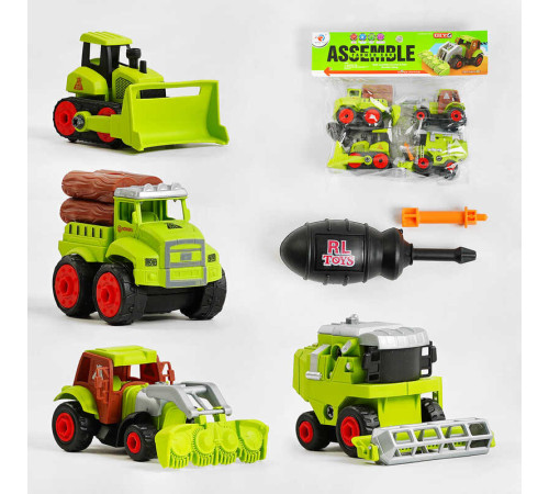 Набір спецтехніки RL 589-18 D (48) конструктор, викрутка, 4 штуки, у пакеті – в наличии! Купите сейчас у KAZKOVA