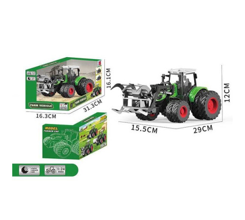 Трактор 99-79 B (30) масштаб: 1:24, гумові колеса, ківш, рухомі елементи, в коробці