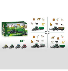 Трактор 5279-100 (72/2) причеп, рухомі елементи конструкції, свійські тварини, гумові колеса причепа, в коробці, ВИДАЄТЬСЯ ТІЛЬКИ МІКС ВИДІВ