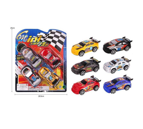 Набір машин 318-4 XH (192/2) "Спортивні тачки", 4 шт у наборі, на листі