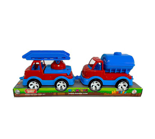 гр Набір машин "Mini Matiki" (пожежна, водовоз) 002/11 (40) "Bamsic", планшет – в наличии! Купите сейчас у KAZKOVA