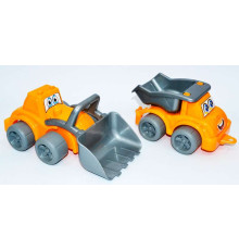 гр Набір машин "Будмайданчік" 0977 (8) "Technok Toys", 2 шт, самоскид, трактор, в сітці