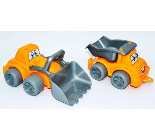 гр Набір машин "Будмайданчік" 0977 (8) "Technok Toys", 2 шт, самоскид, трактор, в сітці – в наличии! Купите сейчас у KAZKOVA