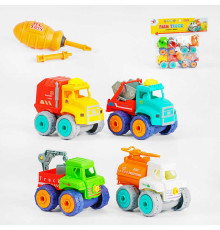 Набір спецтехніки RL 589-31 D (48/2) 4шт, конструктор, викрутка, у пакеті