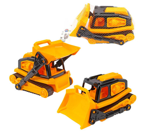 гр Бульдозер 9697 (4) "Technok Toys", гусениця, рухомі елементи, в сітці