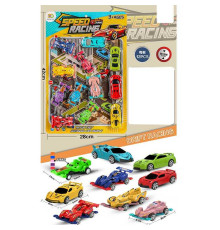 Набір машин 2469 (108/2) 12 штук, сер. довжина 8см, на листі