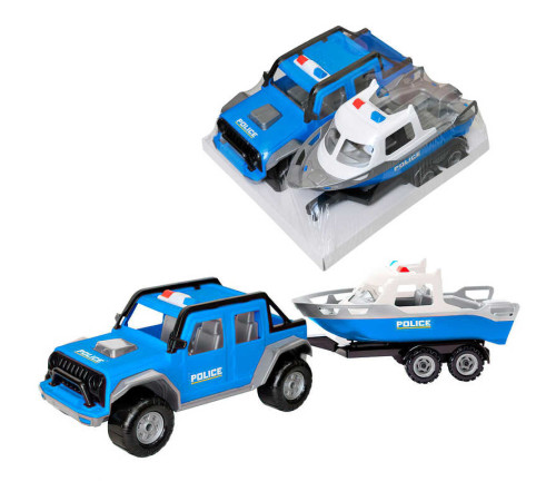 гр Джип поліцейський "Титан" 40090 (2) "Tigres", довжина з катером 70 см, в плівці – в наличии! Купите сейчас у KAZKOVA