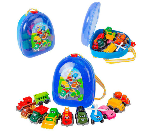 гр Набір машин "Транспорт Міні" 9253 (3) "Technok Toys", у рюкзаку – в наличии! Купите сейчас у KAZKOVA