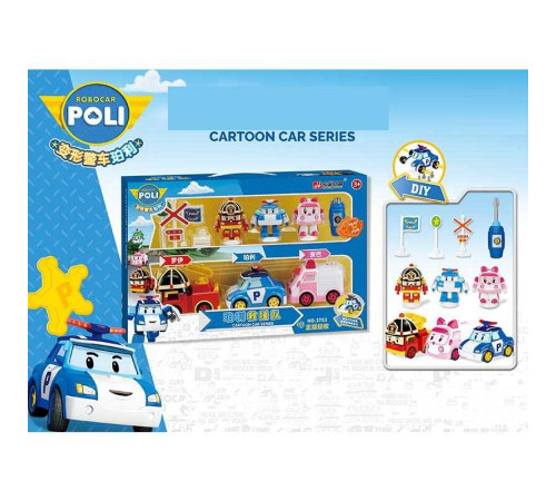 Набір машин 3753 (18) 3 машинки, 3 героя, викрутка, машинка-конструктор, в коробці