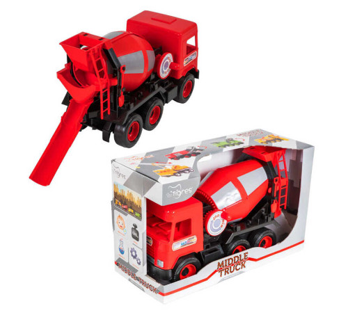 гр Бетонозмішувач "Middle truck" (червоний) 39489 (4) "Tigres", в коробці