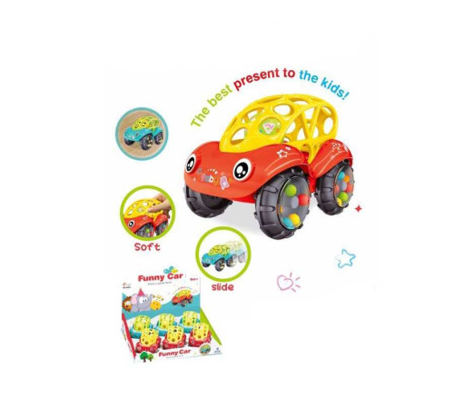 Машинка 20671 (24/2) ЦІНА ЗА 6 ШТУК В БЛОЦІ дзвінкі кульки, гумовий корпус, в коробці