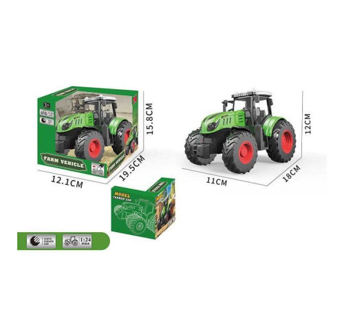 Трактор 99-74 A (48) масштаб: 1:24, гумові колеса, в коробці