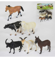 Набір домашніх тварин А 261 (48/2) 6 сільськогосподарських тварин, в пакеті