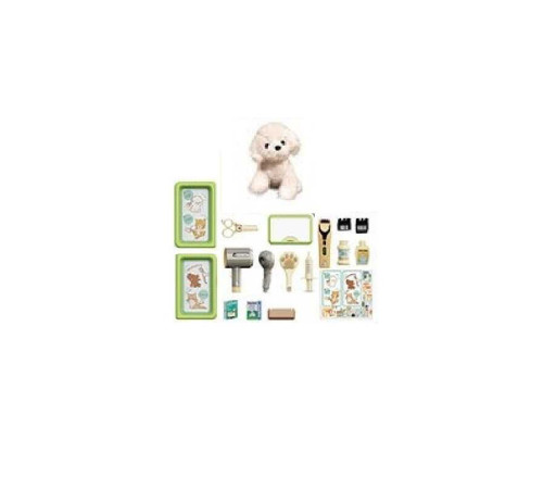 Набір для грумінгу 8 HT 02-1 (60/2) м’яка іграшка - тваринка, імітація роботи машинки для стрижки, фен, гребінець, ножиці, шприць, пляшечки, У ПАКЕТІ – в наличии! Купите сейчас у KAZKOVA