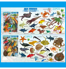 Набір тварин 559-231 A (60/2) 2 види, морські мешканці, 21 елемент, у пакеті
