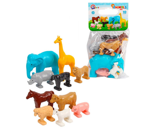 гр Фігурки тварин 1102 (6) "Technok Toys", 10 шт., у пакеті