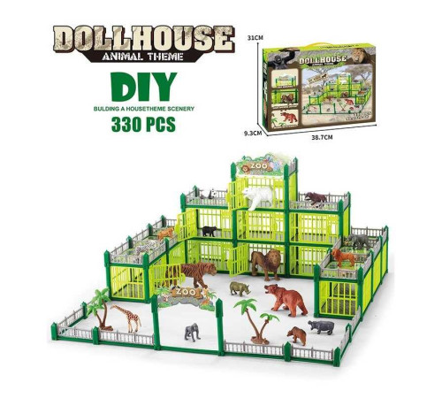 Зоопарк 2025-8 A (12) 330 деталей, 4 великі тварини: 11 см, 12 маленьких тваринок: 5 см, тварини гумові, аксесуари, в коробці – в наличии! Купите сейчас у KAZKOVA