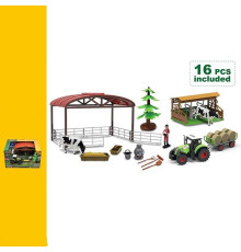 Ферма 550-16 K (9) трактор, звуки, підсвічування, інерція, загін для тварин, фігурки тварин, герой, в коробці
