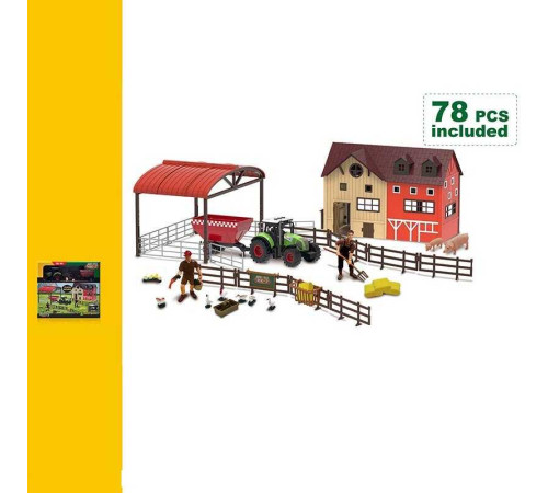 Ферма 550-24 K (12) трактор, звуки, підсвічування, інерція, будинок, загін для тварин, фігурки тварин, герой, в коробці – в наличии! Купите сейчас у KAZKOVA