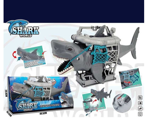 Акула 24025 (24/2) довжина: 38 см, на батарейках, підсвічування, автоматично рухає головою, в коробці