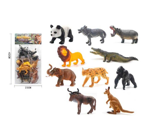 Набір тварин Q 203-9 (60) 10 штук, “Дикі тварини”, в пакеті – в наличии! Купите сейчас у KAZKOVA