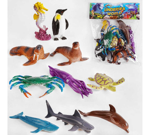 Набір тварин Q 502-9 (60) "Морські мешканці", 10 елементів, у пакеті – в наличии! Купите сейчас у KAZKOVA
