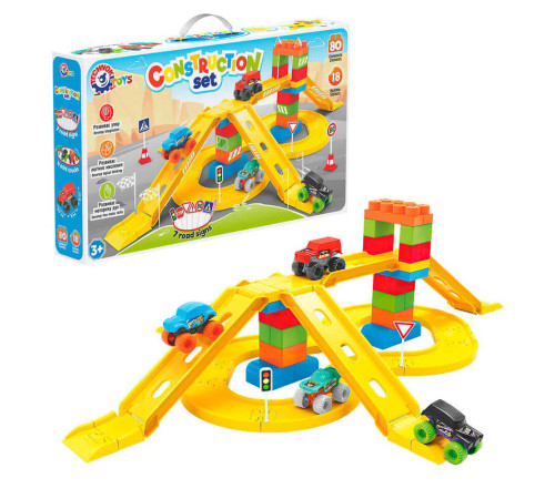 гр Конструктор 8461 (4) "Technok Toys", 80 деталей, 4 машинки, дорожні знаки, в коробці – в наличии! Купите сейчас у KAZKOVA