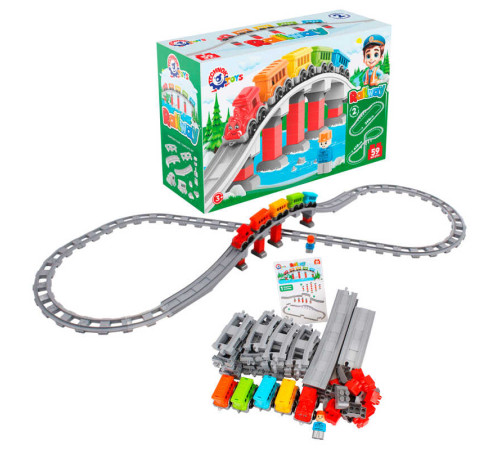 гр Конструктор Залізниця 1300 (3) "Technok Toys", 59 деталей, в коробці
