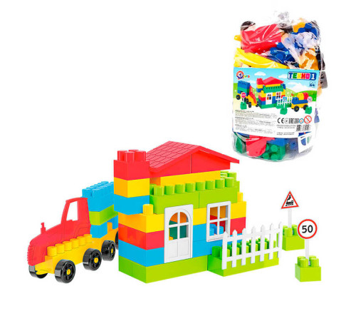 гр Конструктор №1 0496 (13) "Technok Toys", 64 деталі, в пакеті