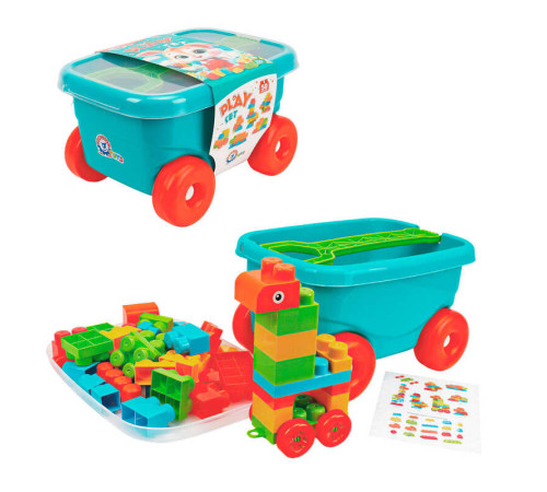 гр Конструктор у візку 1393 (4) "Technok Toys", 50 елементів, розмір візка з ручкою 38х28х54 см, об'єм: 9 літрів