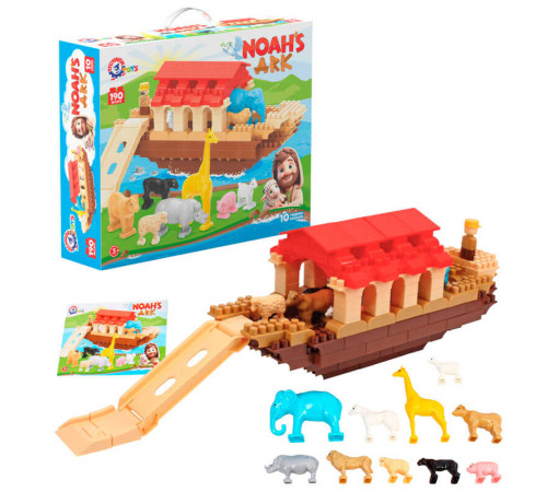 гр Конструктор 1348 (3) "Technok Toys", 190 деталей, 10 фігурок тварин, 1 фігурка Ноя, в коробці – в наличии! Купите сейчас у KAZKOVA