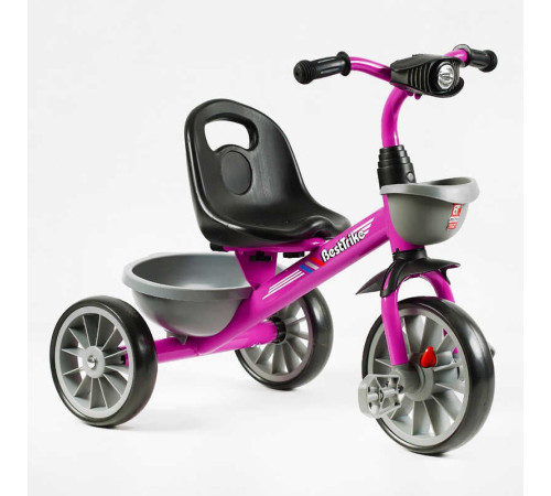 Велосипед 3-х колісний BS-44101 "Best Trike" (1) колеса EVA переднє 12’’, заднє 10’’, сталева рама, фара з музикою та світлом, 1 пісня українською та 2 англійською, 2 кошики, в коробці Велосипед 3-х колісний BS-44101 "Best Trike" (1) колеса EVA переднє 12’’, заднє 10’’, сталева рама, фара з музикою та світлом, 1 пісня українською та 2 англійською, 2 кошики, в коробці