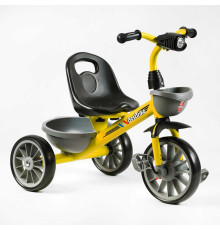 Велосипед 3-х колісний BS-16390 "Best Trike" (1) колеса EVA переднє 12’’, заднє 10’’, сталева рама, фара з музикою та світлом, 1 пісня українською та 2 англійською, 2 кошики, в коробці