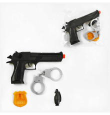 Поліцейський набір 6137-6 (288/2) тріскачка, наручники, жетон, у пакеті