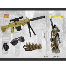 Військовий набір JL 555-2 (72/2) автомат, граната з ефектами, аксесуари, в пакеті