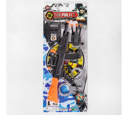 Поліцейський набір 003-8 (120/2) автомат, наручники, компас, мішень, значок, на листі