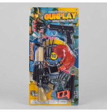 Військовий набір 809-11 /12/13 (84/2) 13 елементів, автомат, 2 пістолети, 9 патронів на присосці, окуляри, на листі