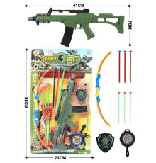 Військовий набір PT 016-2 (84/2) автомат, лук, стріли, жетон, мішень, на листі