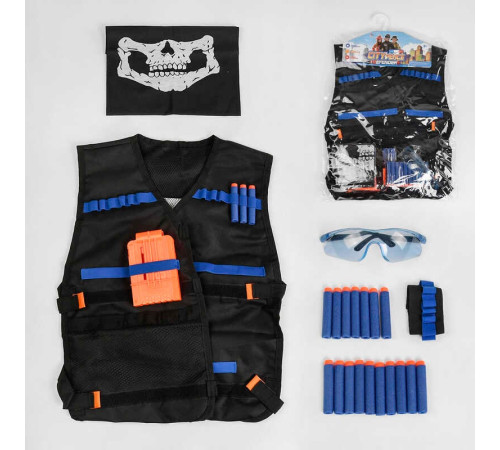 Жилет BNP 8 (72/2) “Поліція”, 20 м'яких патронів із пластиковим наконечником, захисні окуляри, маска, у пакеті