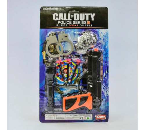 Поліцейський набір 502-34 (216/2) пістолет, наручники, значок, ліхтарик, у слюді