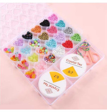 Набір бісеру 610-40 C (120) ліска, ножиці, нитки, у боксі