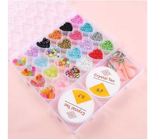 Набір бісеру 610-40 C (120) ліска, ножиці, нитки, у боксі
