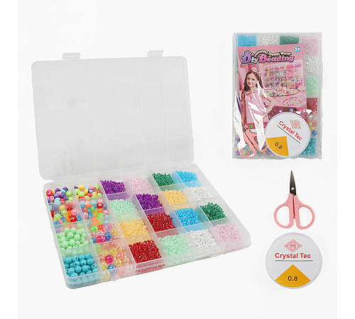 Набір бісеру 610-34 G (120) ножиці, ліска, у боксі