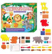 гр Поший сам 89447 (18/2) "4FUN Game Club", “Тварини джунглів”, 6 фігурок, шаблони з фетру, нитки, пластикові голки, наповнювач, в коробці