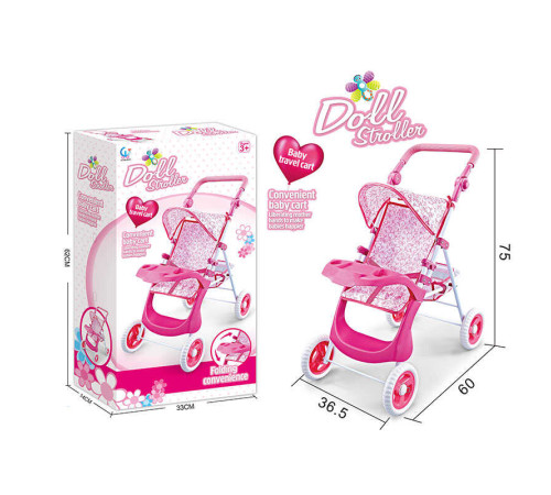 Візок для ляльки 6601 AH-1 (8/2) козирок від сонця, кошик, додаткова поличка, в коробці – в наличии! Купите сейчас у KAZKOVA