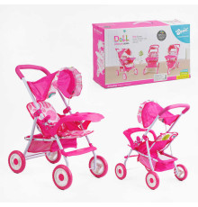 Візок для ляльок SO 6911 K (12) металева основа, додатковий кошик, складний каптур, в коробці
