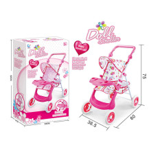 Візок для ляльок 6601 AH-3 (8/2) металева основа, козирок від сонця, кошик, додаткова поличка, в коробці